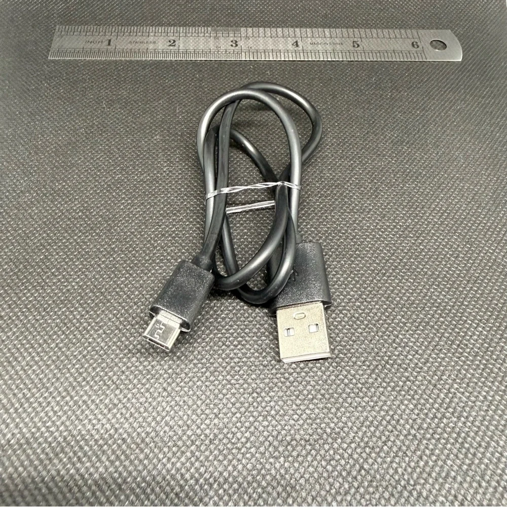 Black USB to Micro USB B Charging Cable
